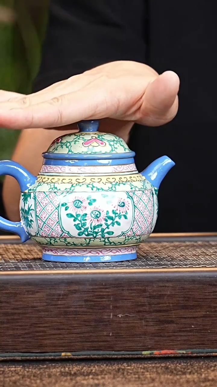 茶壶紫砂小鱼PHD贡段珐琅彩 潘壶 230cc