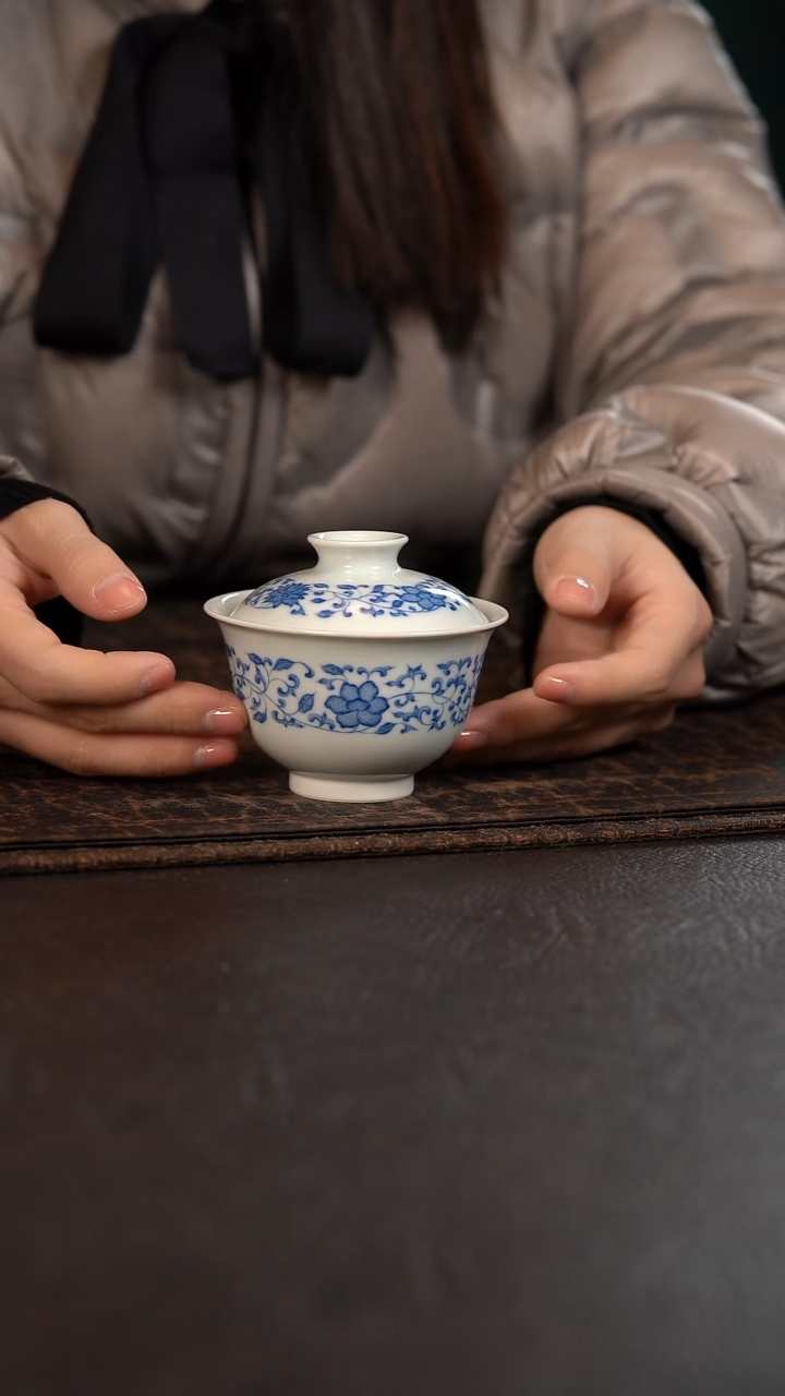 【闪购商品】杯聚澜堂点工串枝盖碗