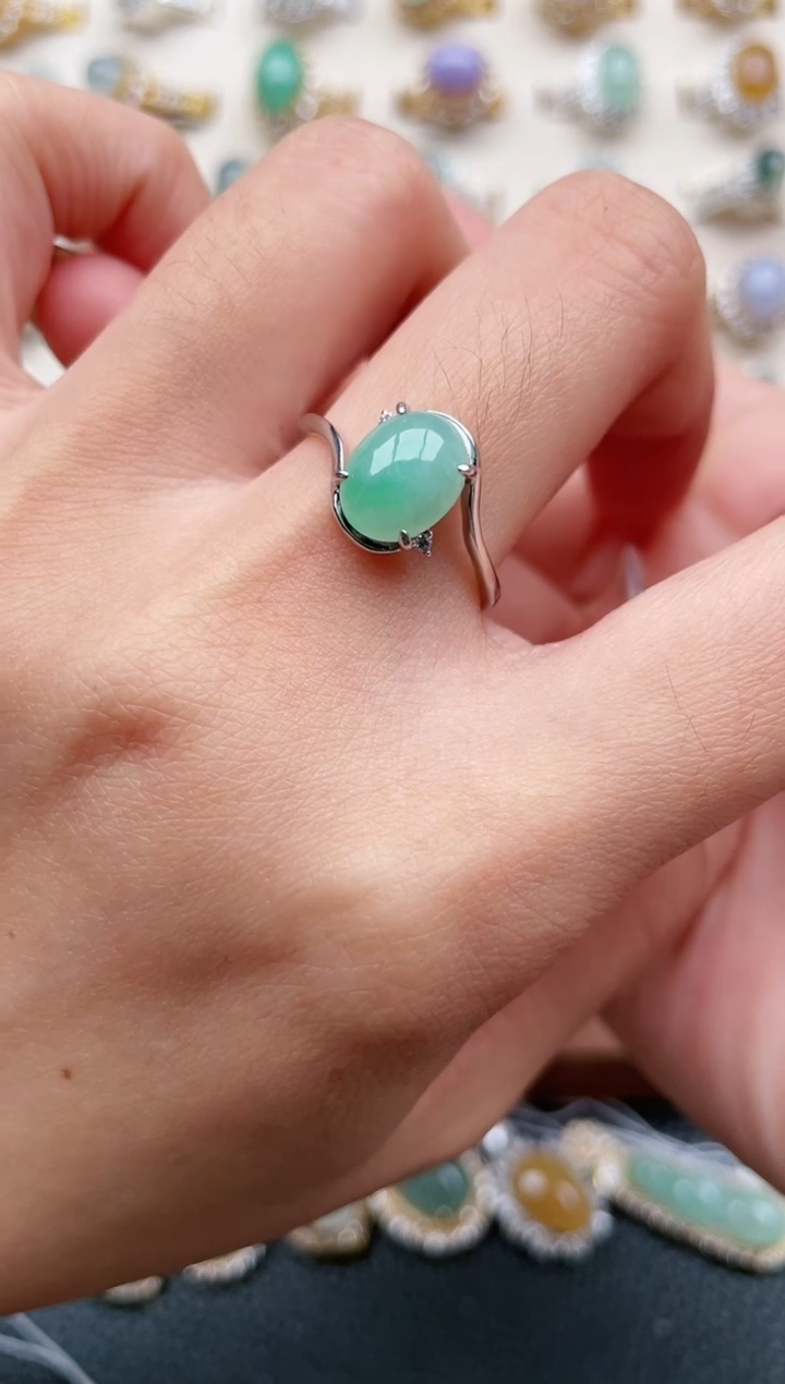 【闪购商品】翡翠戒指银S925镶嵌1111