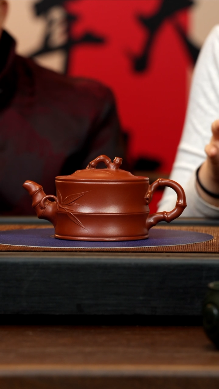 【闪购商品】紫砂茶壶ZCP 老朱泥 一品竹段 290cc