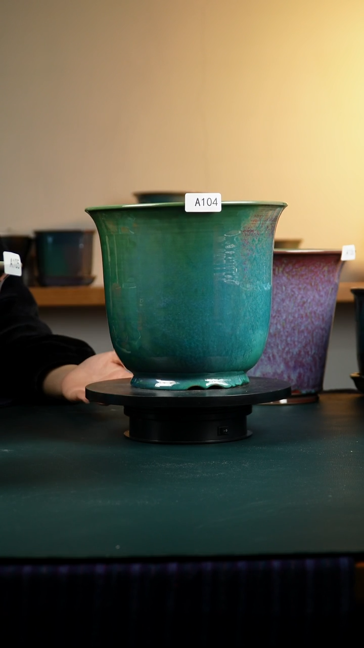 用****7104纯手工窑变兰花盆21.3/19.5/23.5/21.5