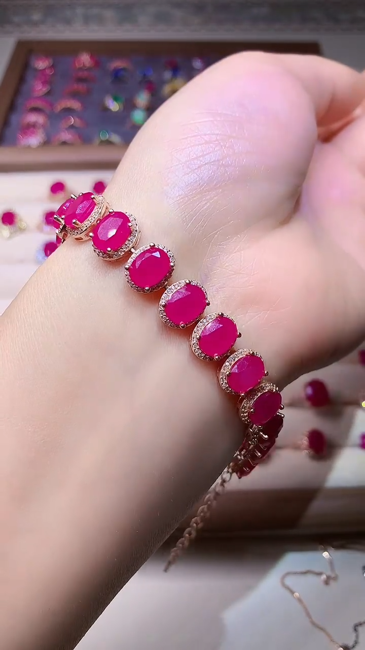 【闪购商品】红宝石手链银S925镶嵌000