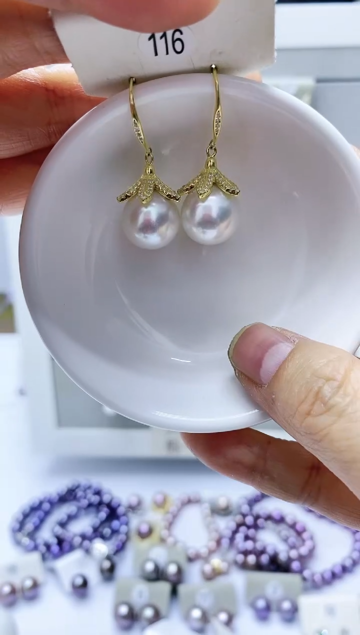 【闪购商品】淡水珍珠耳饰银S925镶嵌116