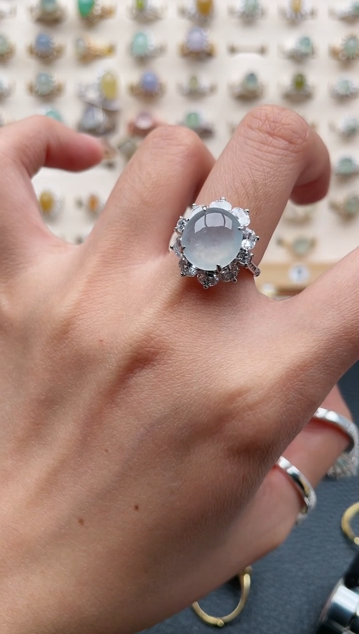 【闪购商品】翡翠戒指银S925镶嵌1111