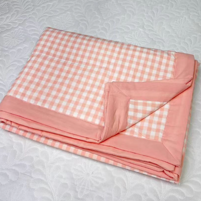 尾单新疆长绒棉格子夏凉被