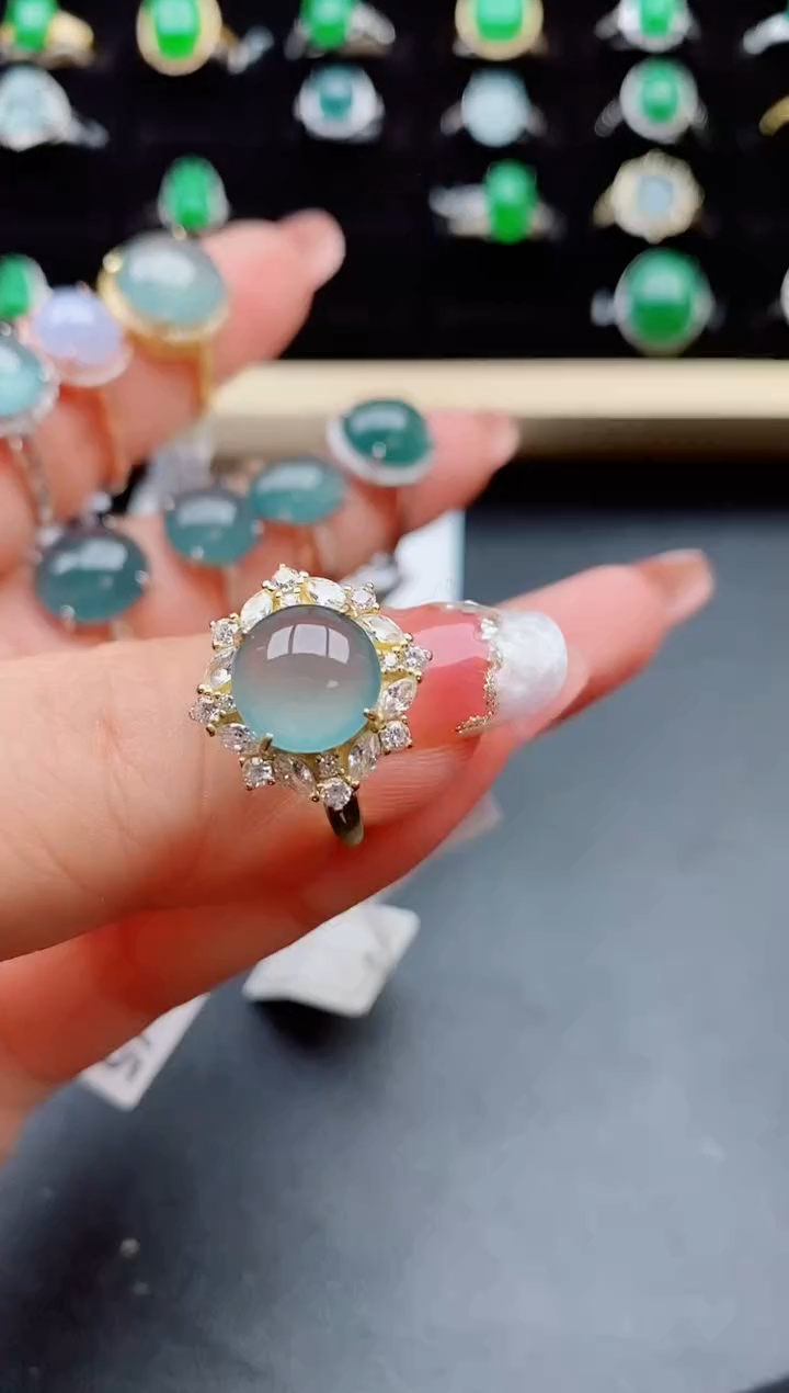 【闪购商品】翡翠戒指银S925镶嵌80800