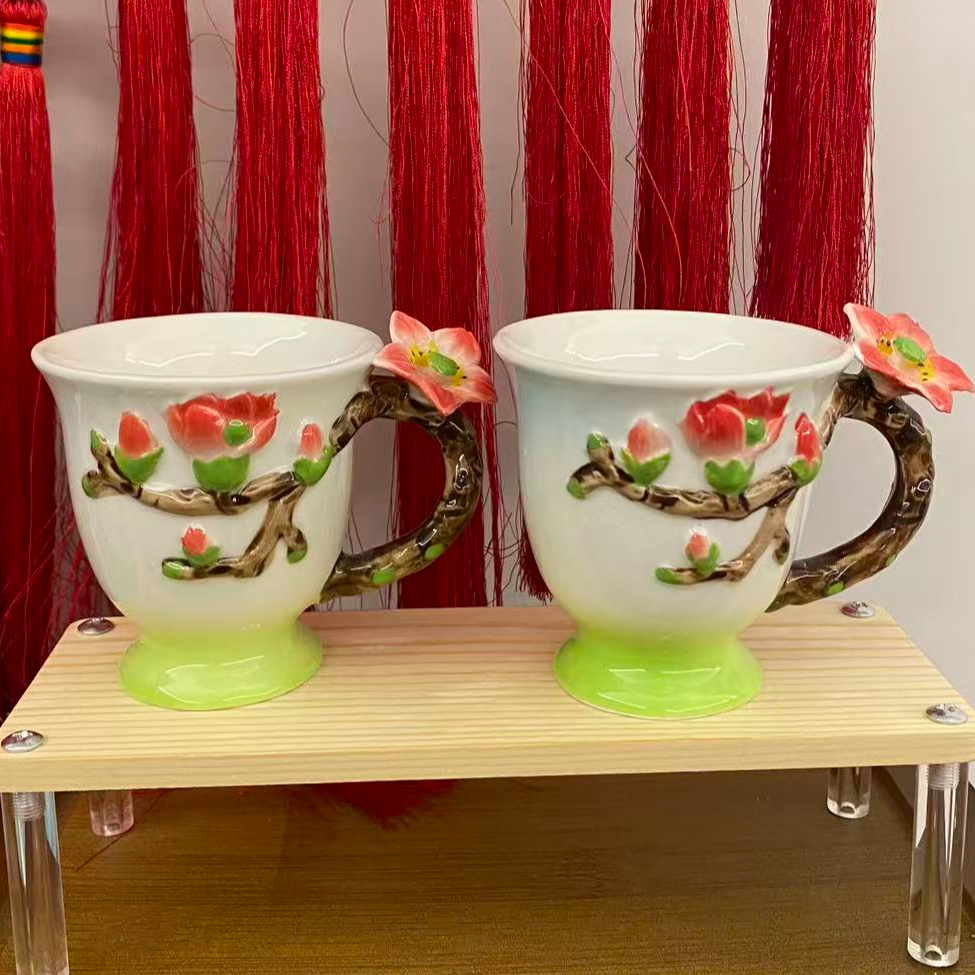 咖啡杯套装珐琅瓷精品红茶杯碟下午茶杯碟法式高档咖啡杯