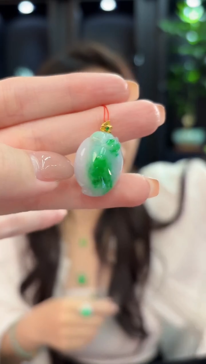 吊坠(不含链)18K金镶嵌翡翠 缅甸A货/支持复检/一件