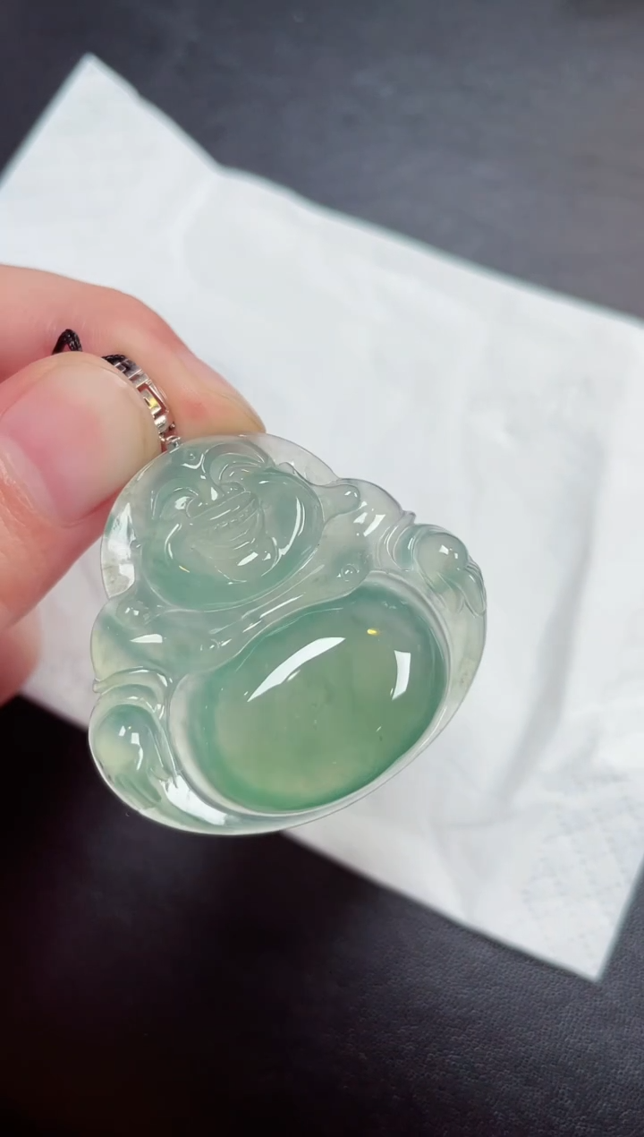 【闪购商品】翡翠颈饰18K金镶嵌天然缅甸A货翡翠