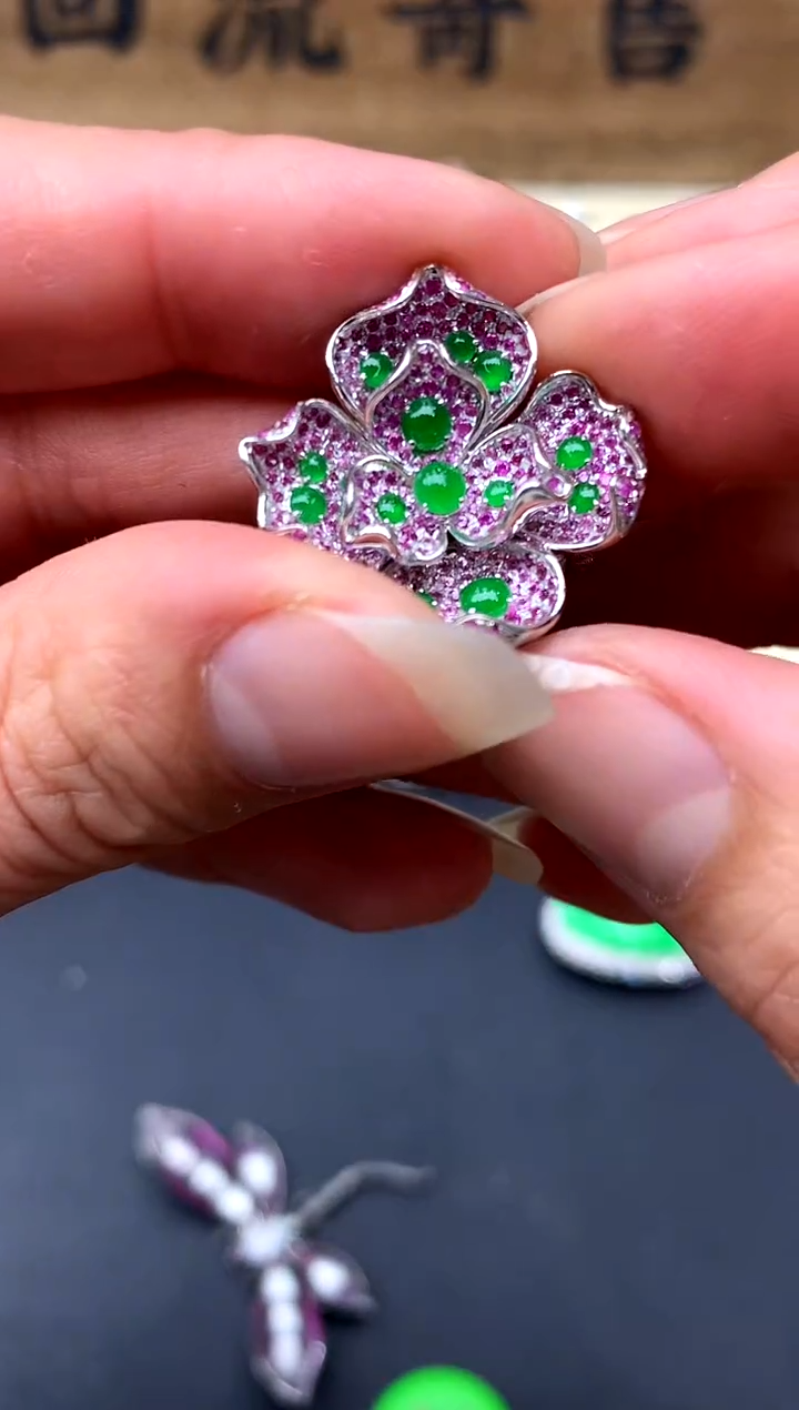 【闪购商品】翡翠戒指18K金镶嵌642-中国好珍宝