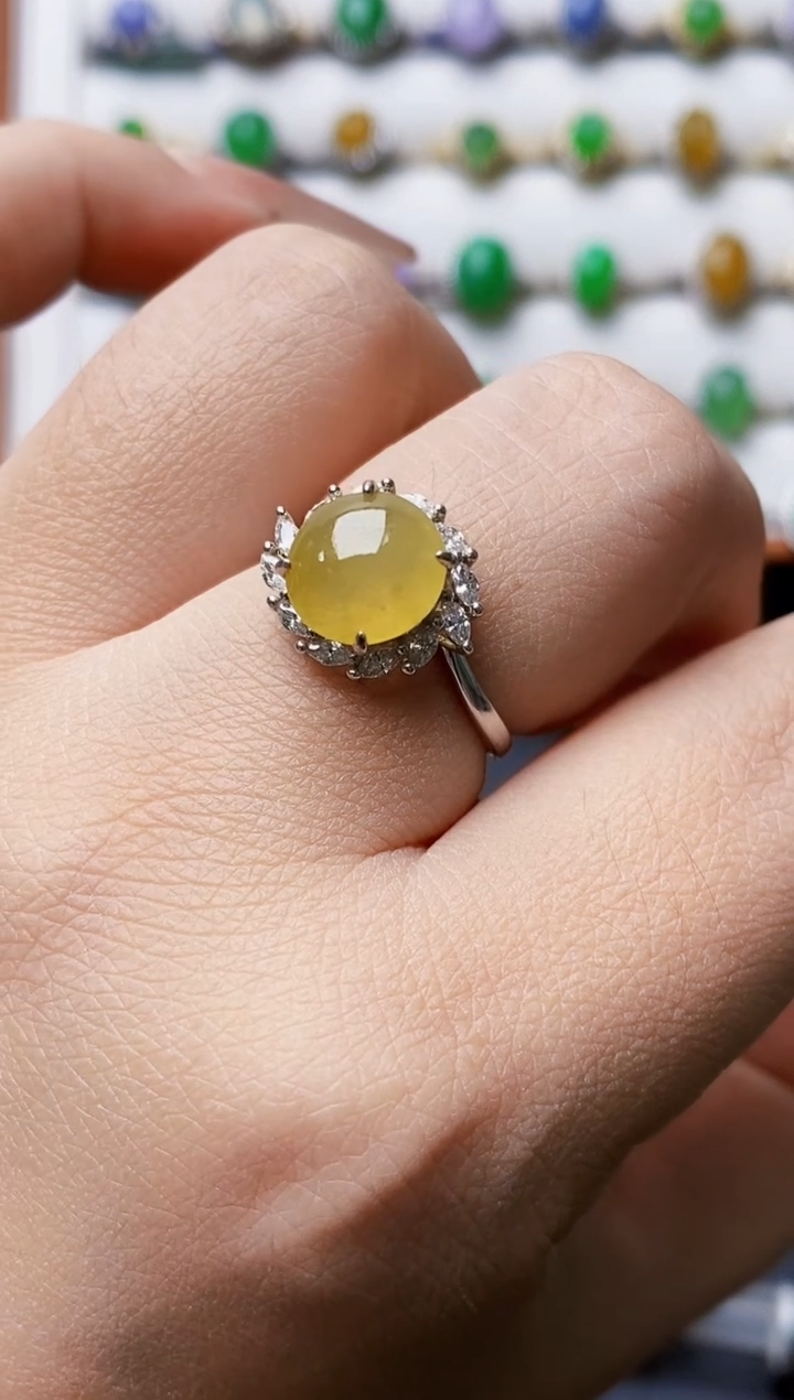 银S925镶嵌戒指翡翠5413