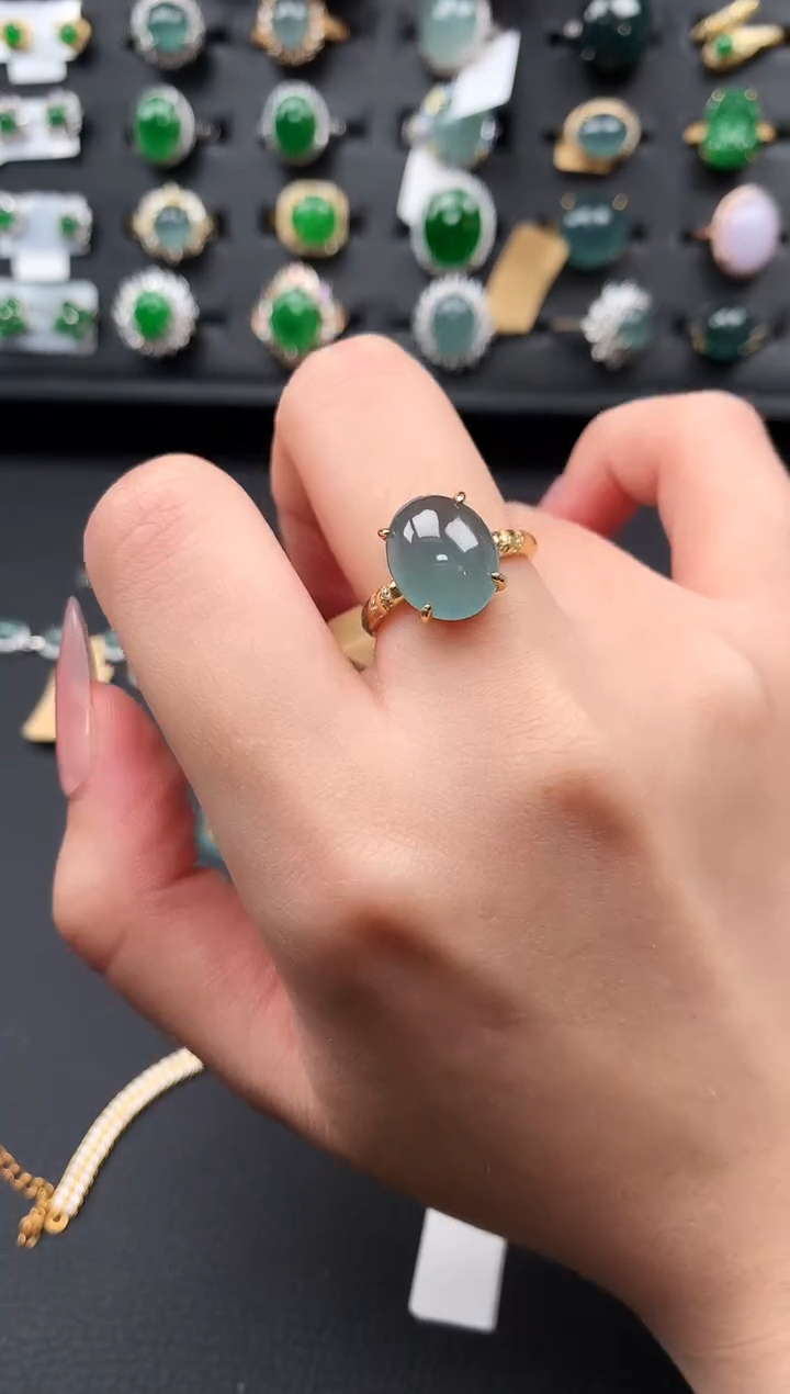 【闪购商品】翡翠戒指银S925镶嵌653141