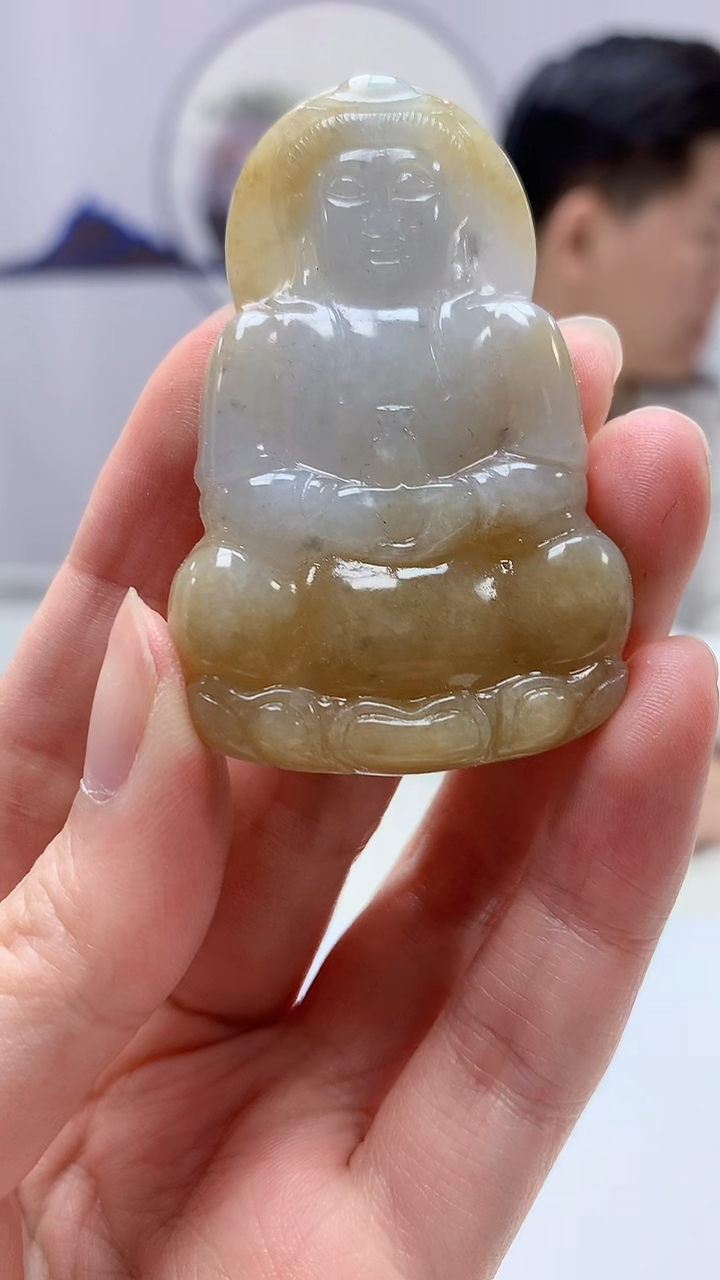 【闪购商品】定制翡翠未镶嵌4917zm-毛货挂件观音130