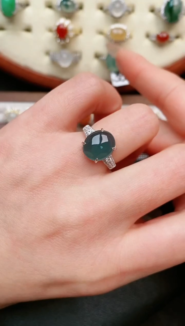 【闪购商品】翡翠戒指银S925镶嵌....