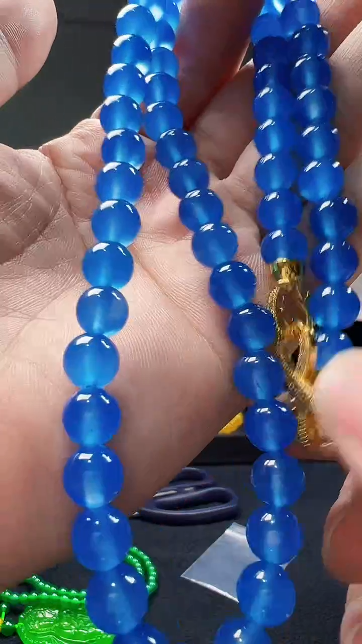 玛瑙/玉髓颈饰未镶嵌4007海蓝之谜天空蓝珠链多样性发一条