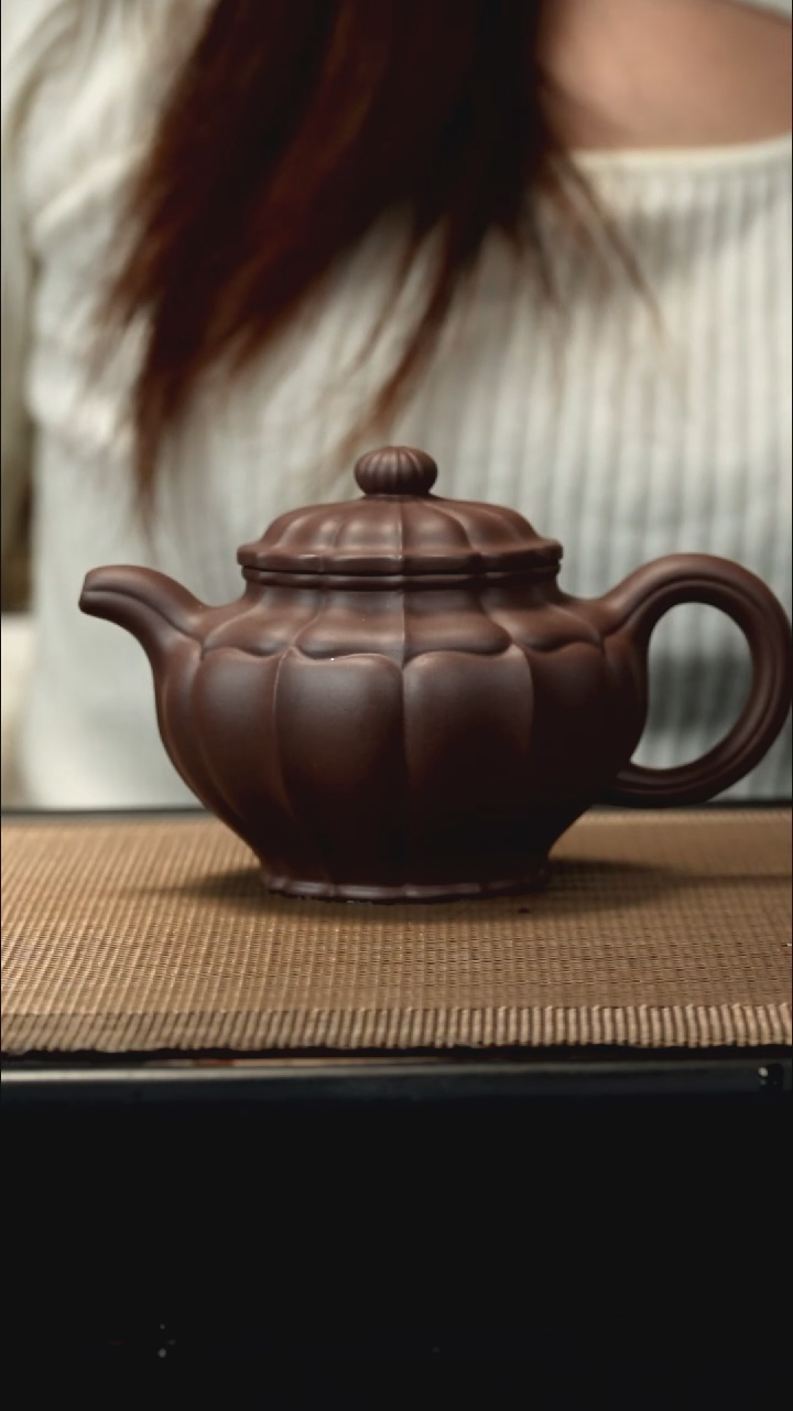 紫砂茶盏生砂朱泥筋纹掇只220CC