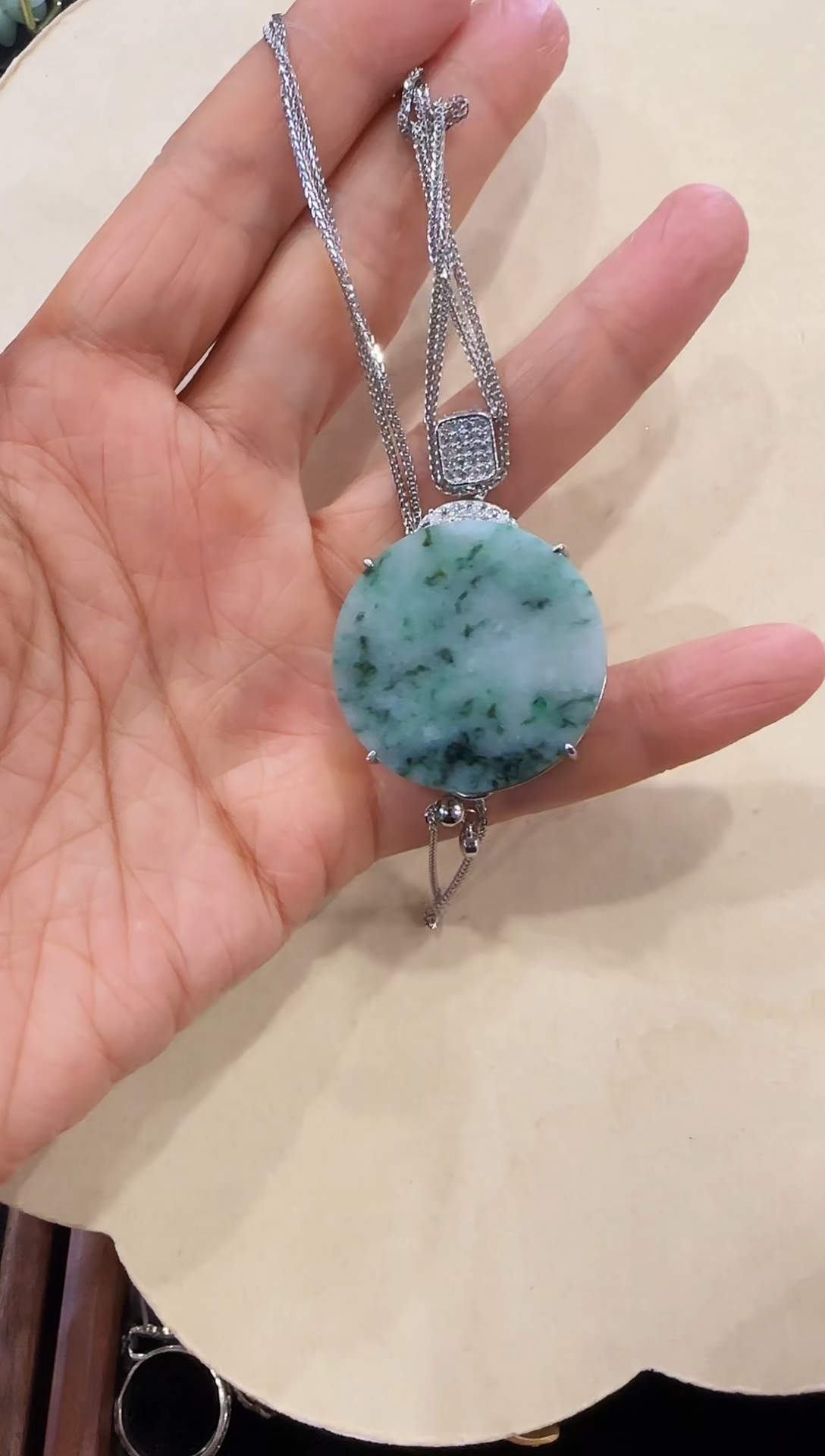 【闪购商品】翡翠颈饰银S925镶嵌国风