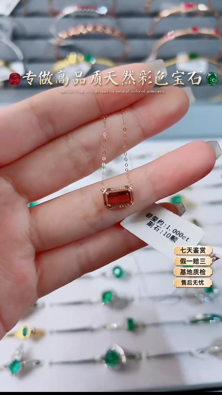 【闪购商品】碧玺项链18K金镶嵌.·