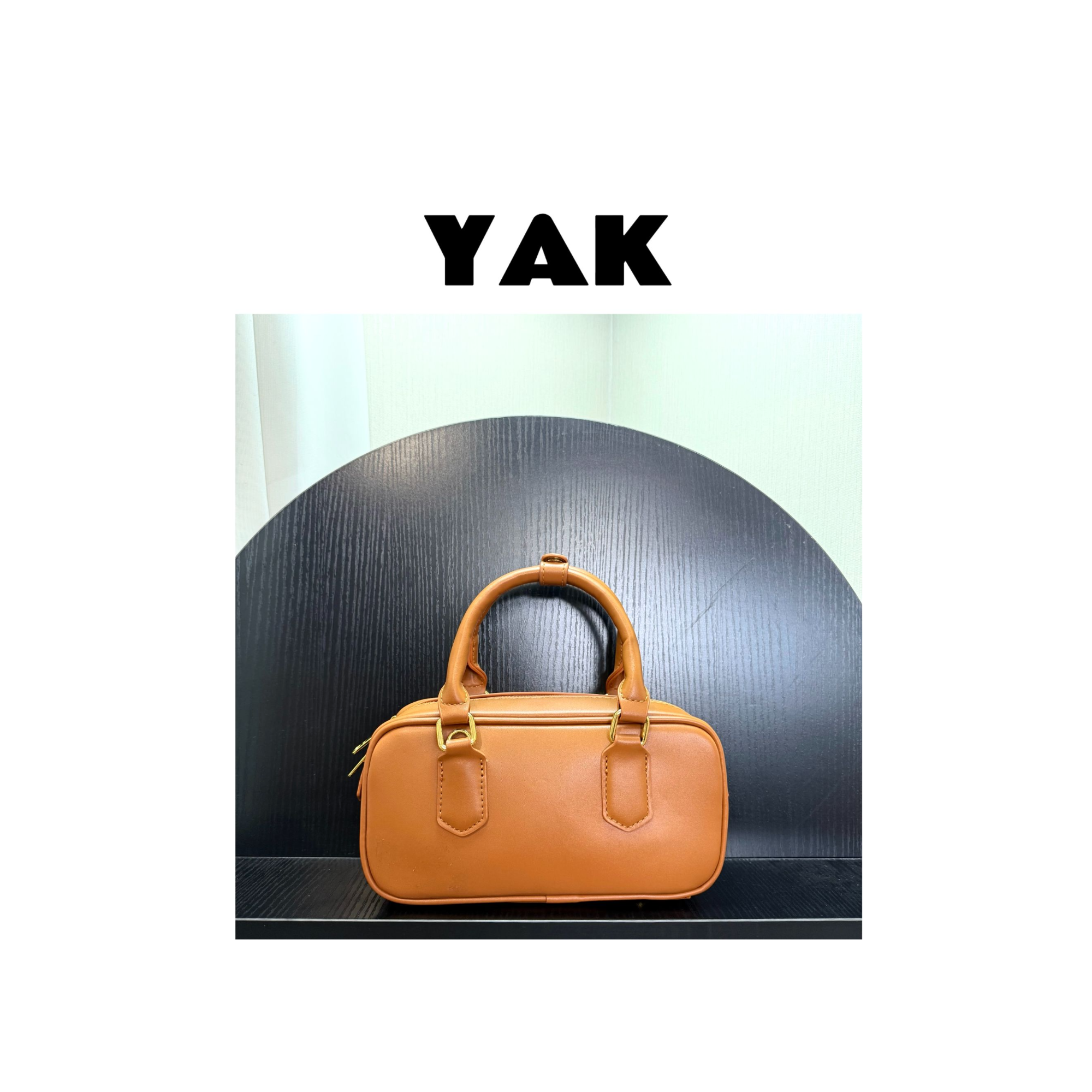 YAK 保龄球 女士包包 复古风皮带复古横款方形耐磨手提包百搭