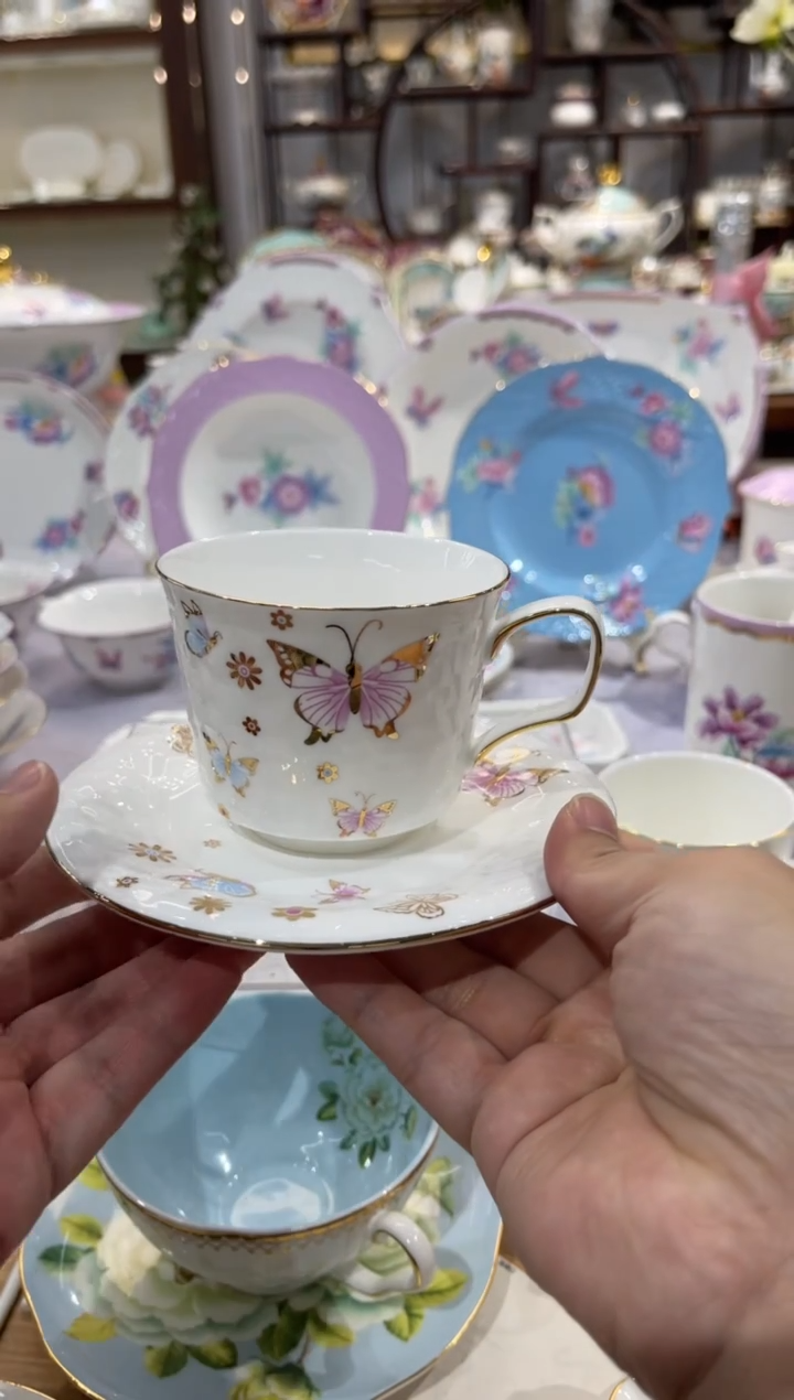 45%以上骨粉骨瓷咖啡杯碟配白勺