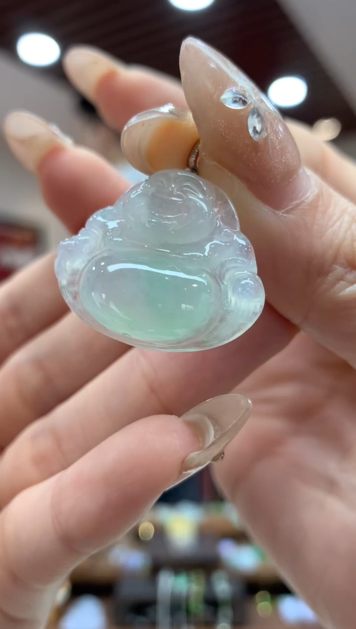 【闪购商品】翡翠吊坠(不含链)18K金镶嵌佛公