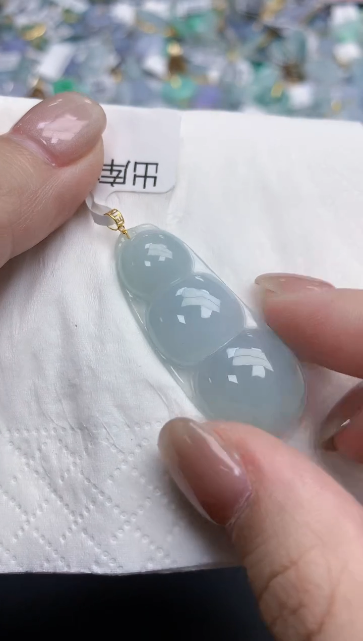 【闪购商品】翡翠颈饰18K金镶嵌天然缅甸翡翠A货