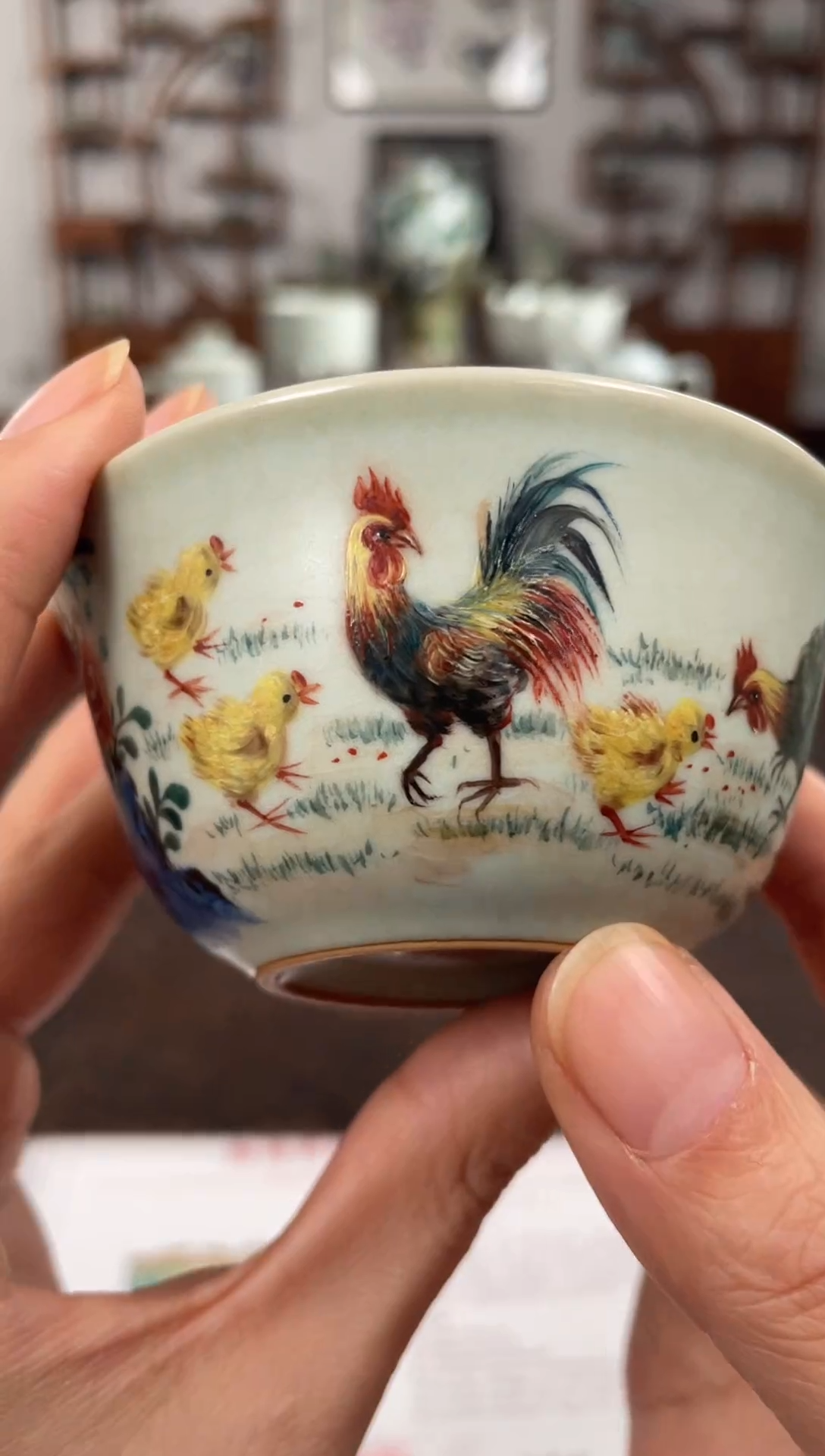 余秀华老师作品 天青鸡缸杯（鸡）