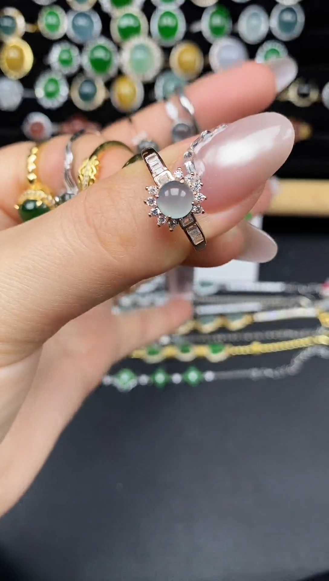 银S925镶嵌戒指翡翠8535