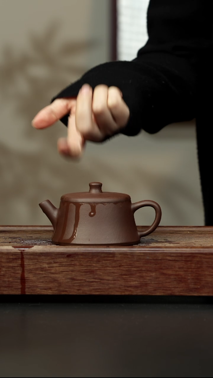 紫砂茶壶老紫泥 云柱