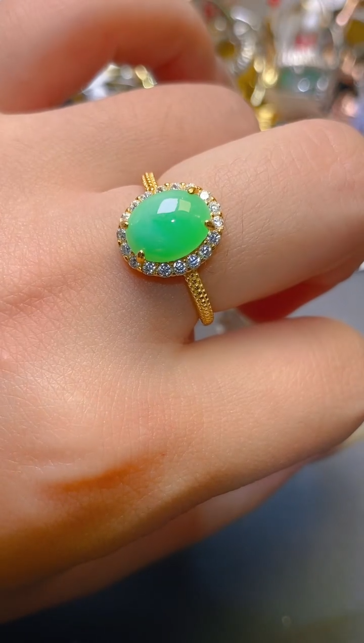 【闪购商品】翡翠耳饰银S925镶嵌天然A货翡翠1