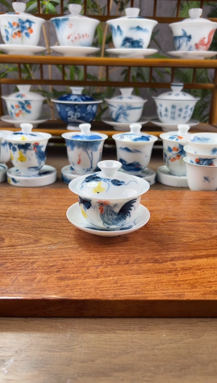 【闪购商品】微瑕葫芦公鸡80三才盖碗