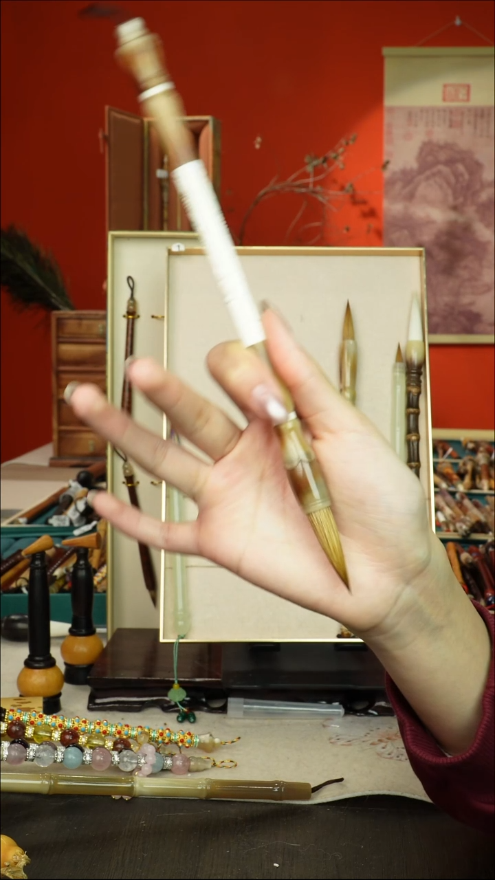 469号闪孤品高货毛笔链接 清水试笔 蘸墨不退