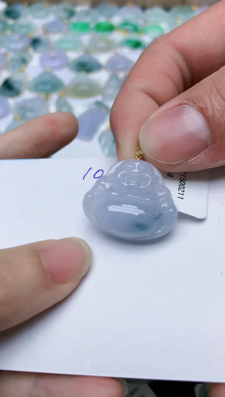 【闪购商品】翡翠颈饰18K金镶嵌天然翡翠A货    