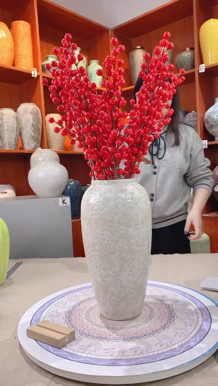 【闪购商品】瓶精品陶瓷花瓶 无花 茶白 大号