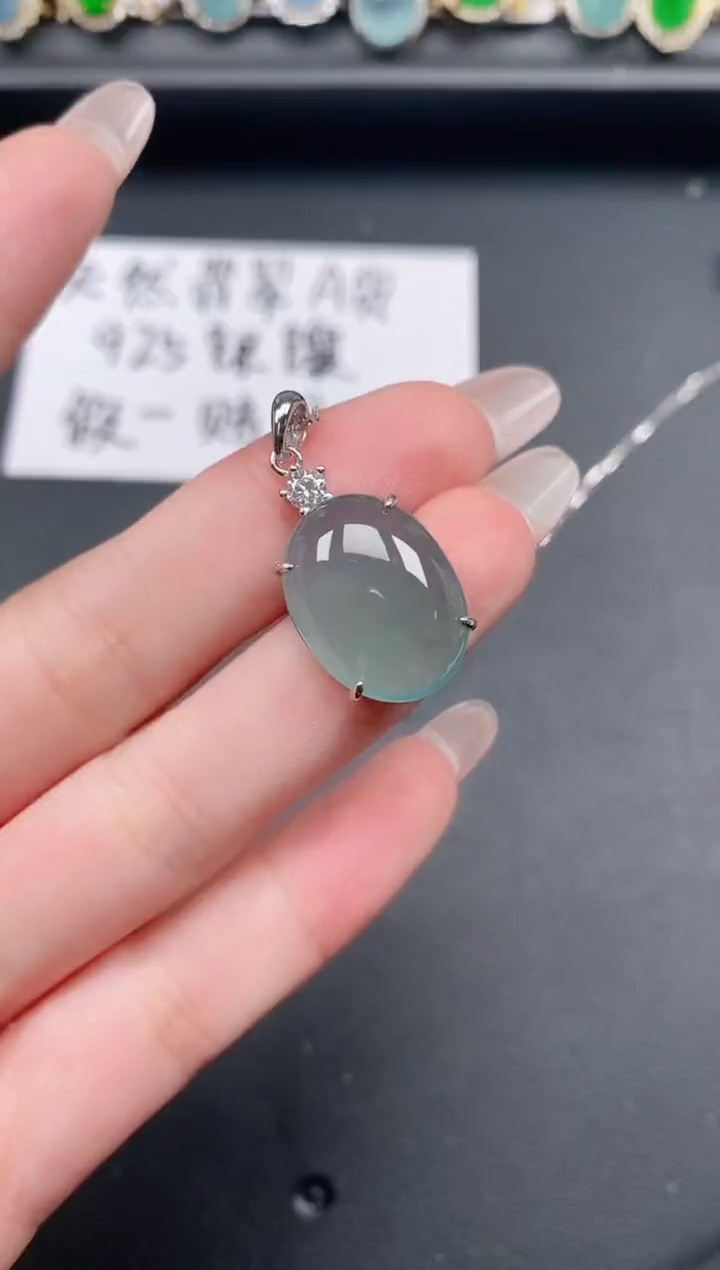 翡翠戒指银S925镶嵌11111