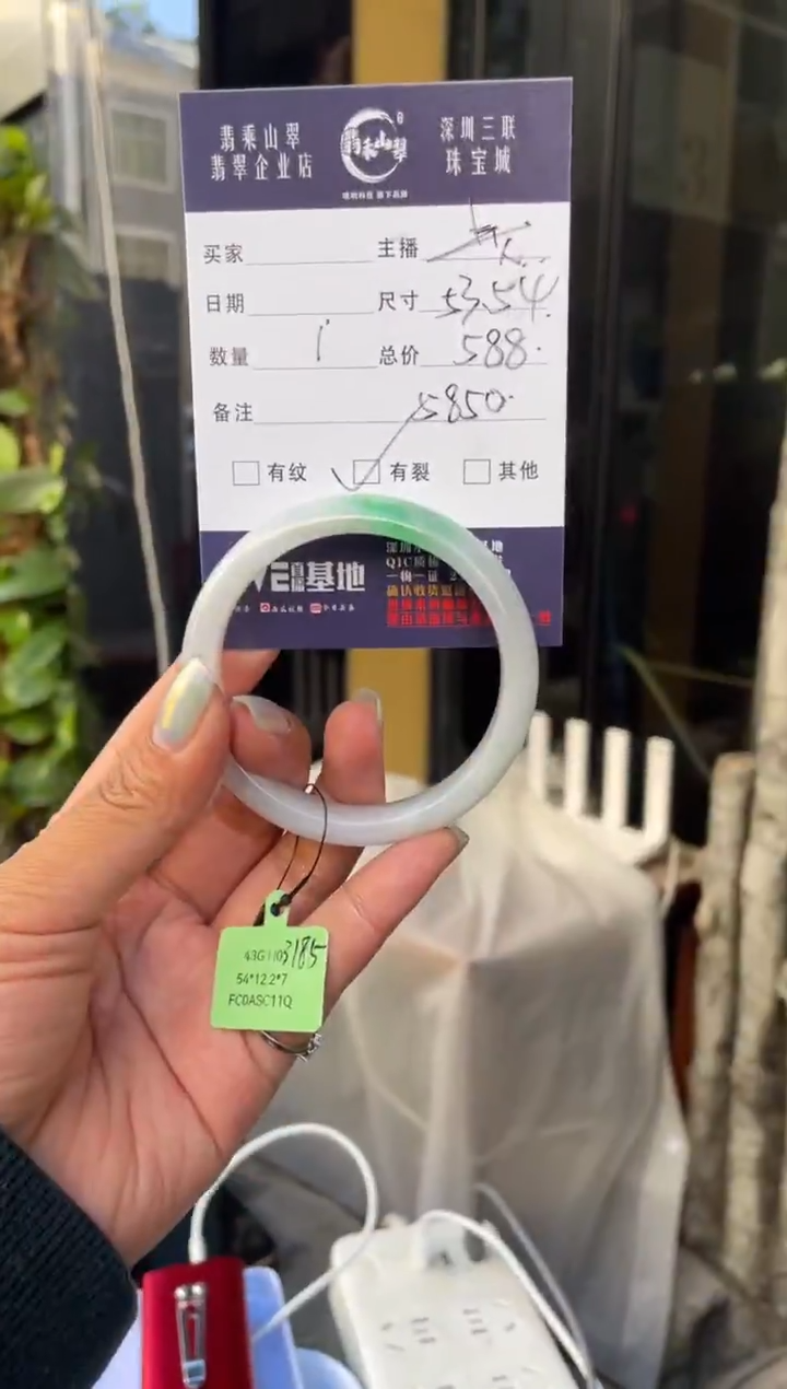 未镶嵌手镯翡翠C 53-54正圈 5850