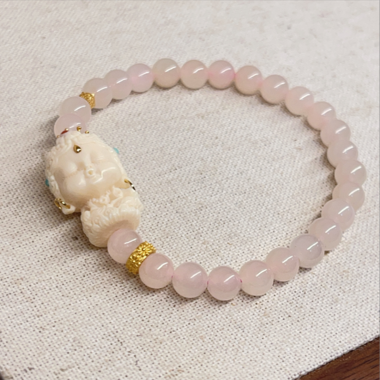 【珊木居】MM325HLT 卓玛嘎姆 猛犸雕刻白度母单圈工艺品