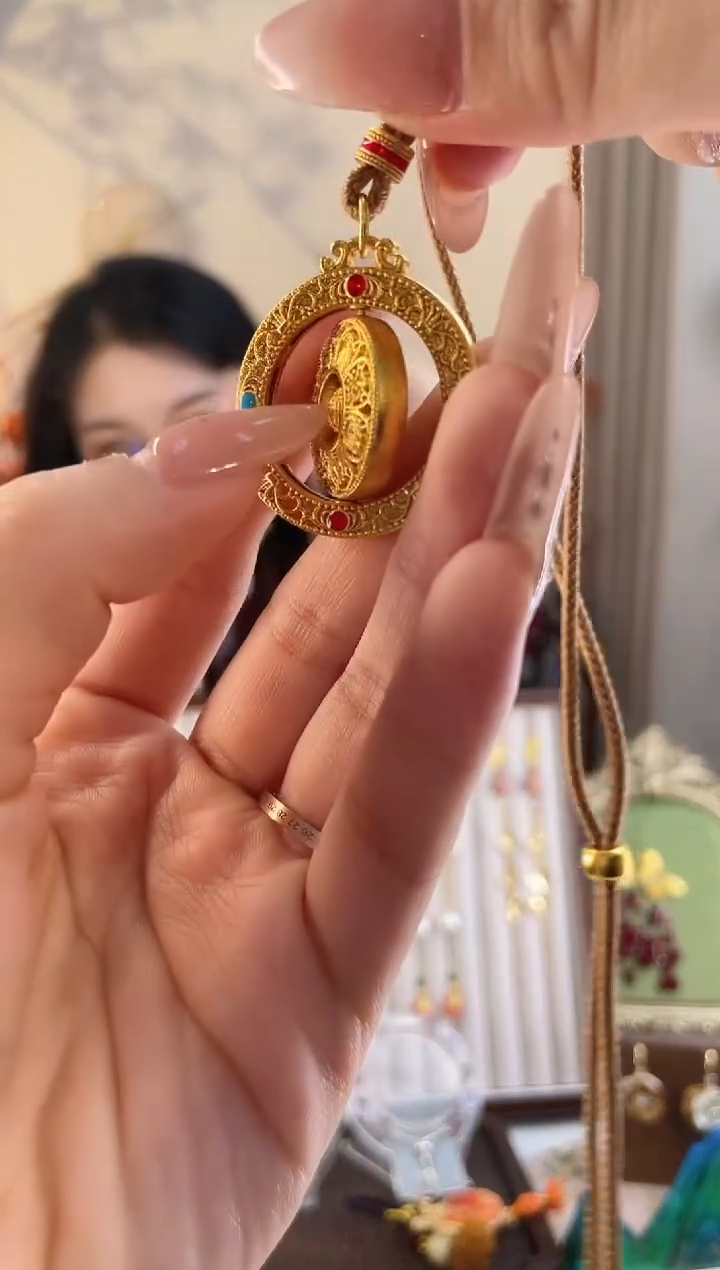 铜合金无铜合金无三转罗盘项链