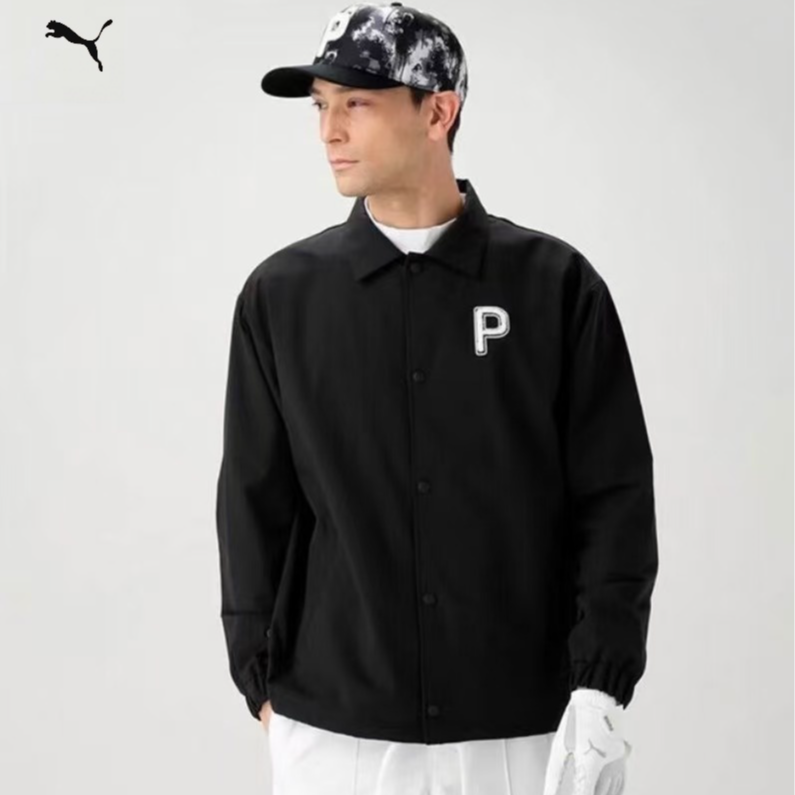 PUMA/彪马男款防小雨高尔夫户外舒适运动百搭风翻领衣外套 630311