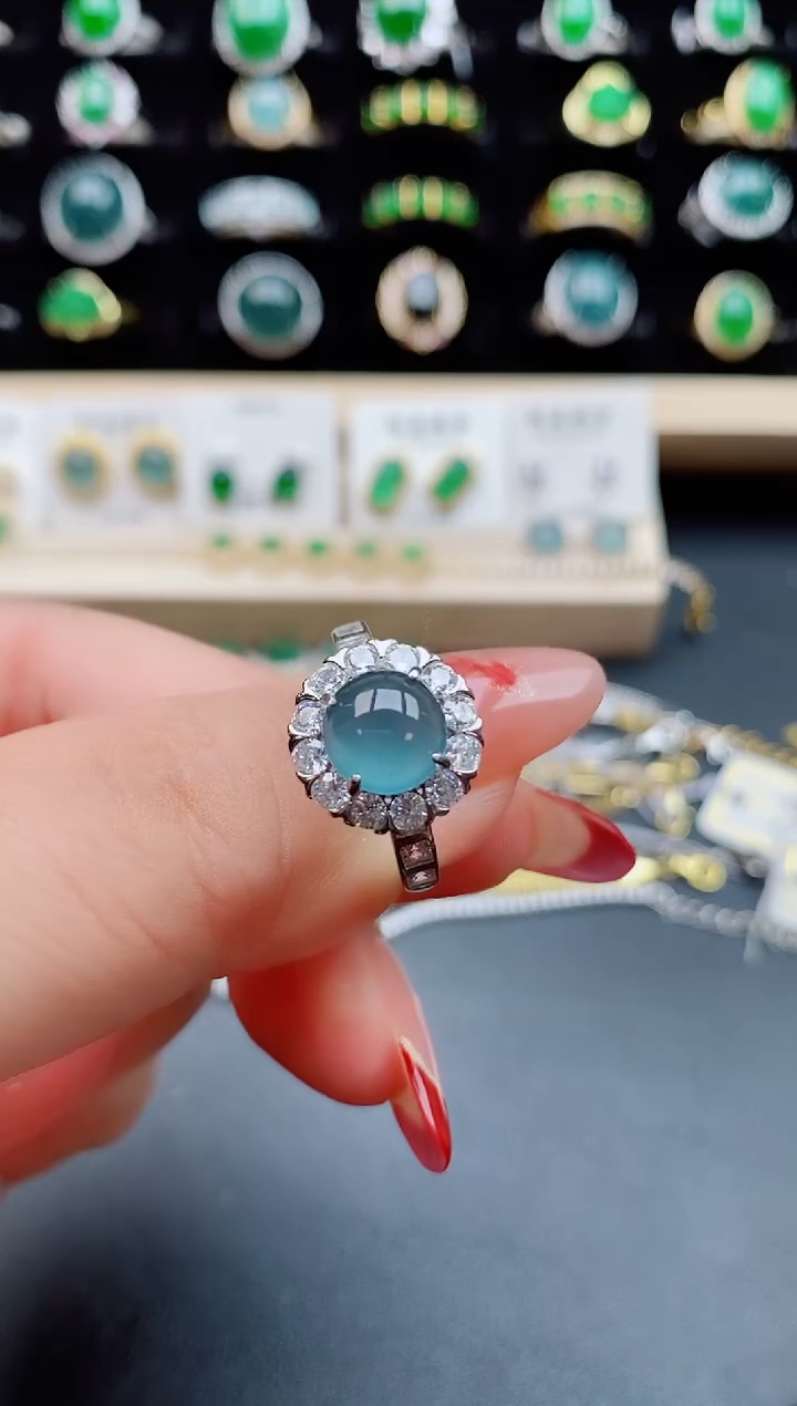 【闪购商品】翡翠戒指银S925镶嵌321321