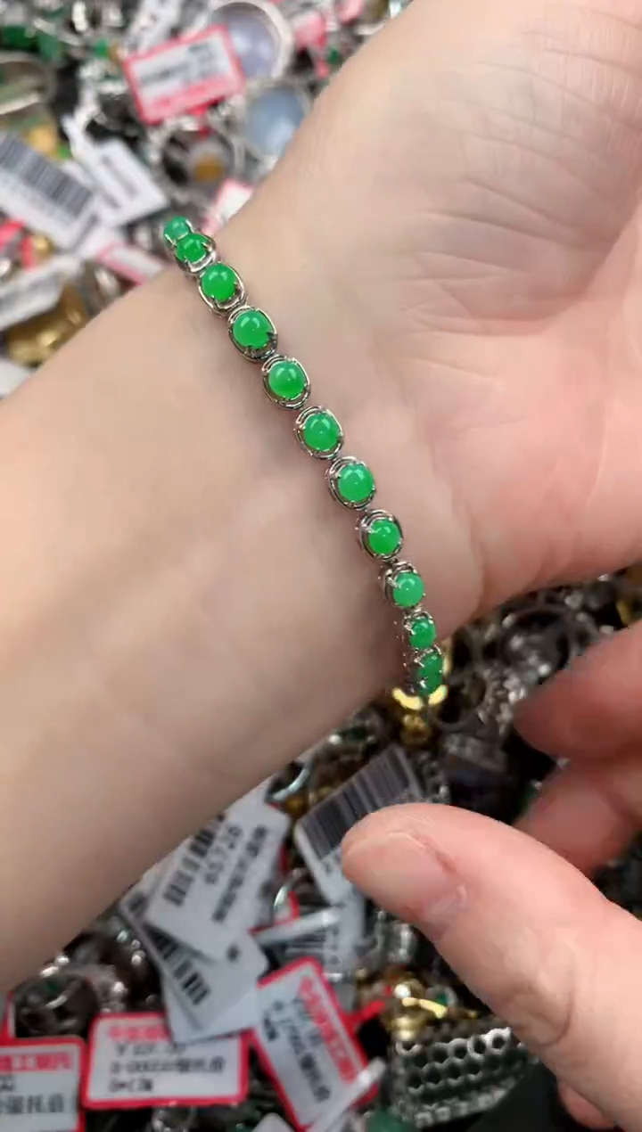 银S925镶嵌戒指翡翠111      5