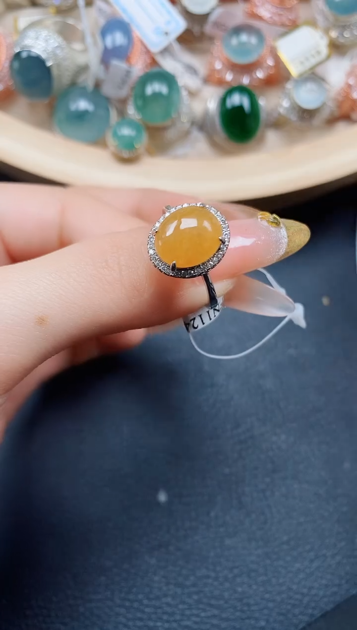 【闪购商品】翡翠戒指银S925镶嵌翡翠