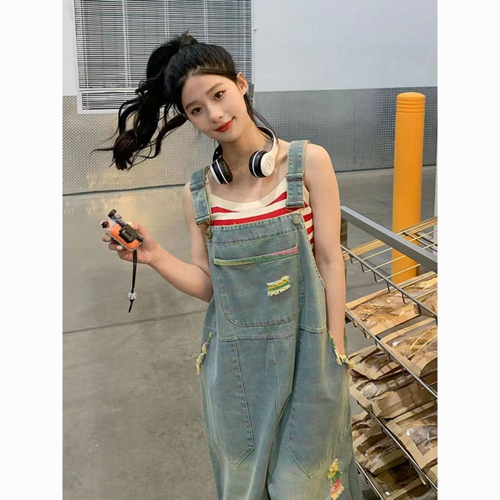 （201-400）女士休闲背带裤默认瑕疵有磨损