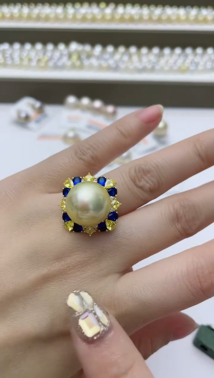 【闪购商品】海水珍珠戒指银S925镶嵌A13