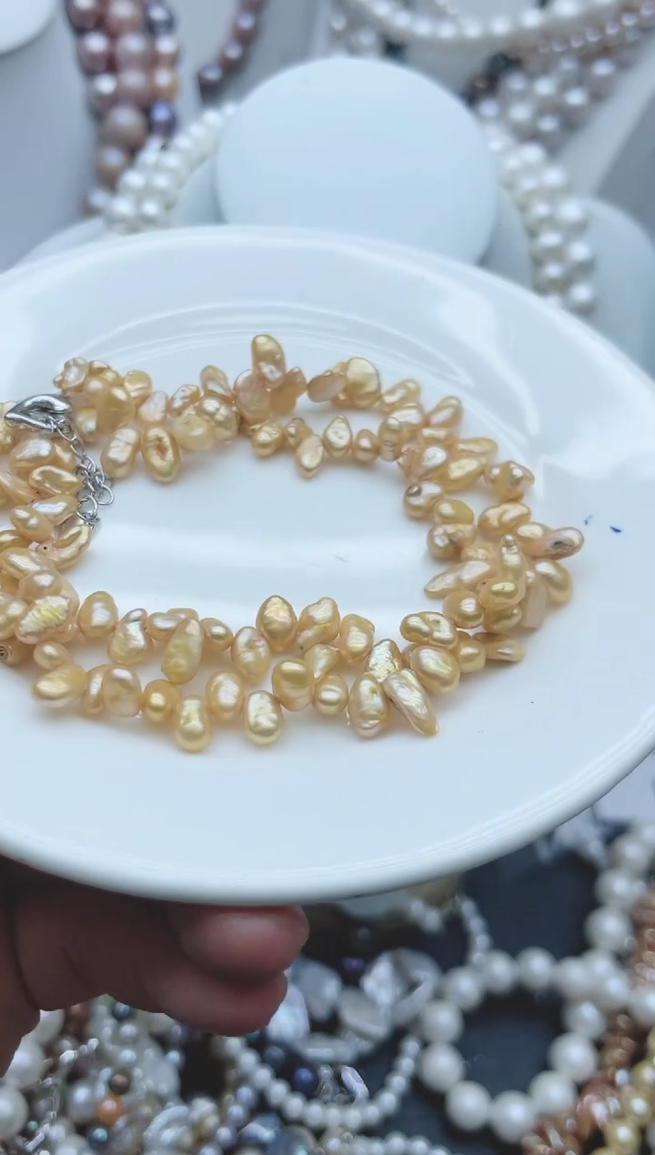 【闪购商品】淡水珍珠颈饰钛钢1