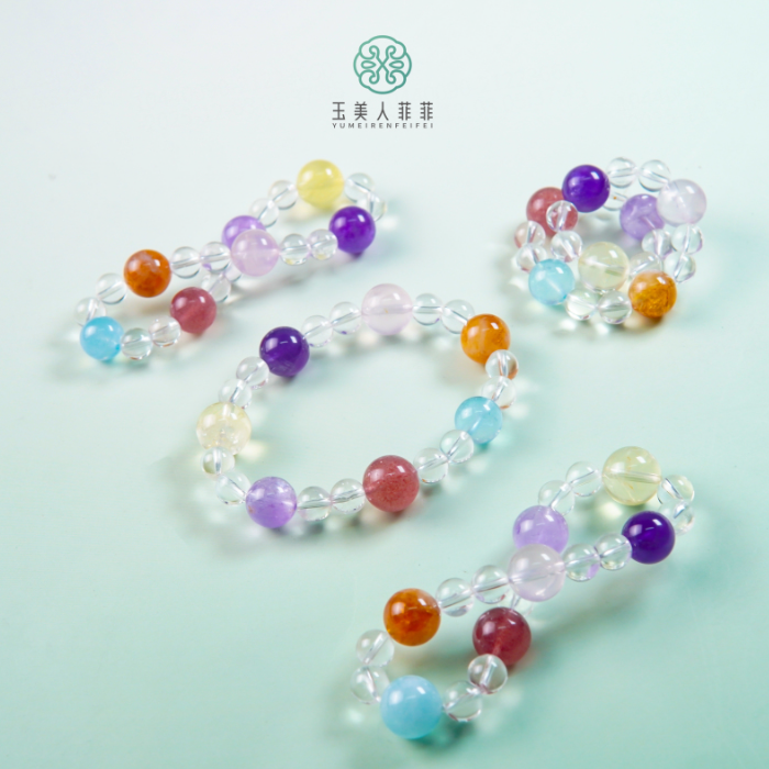 石惑珠宝^水晶圆珠手串约8mm-多样性发一