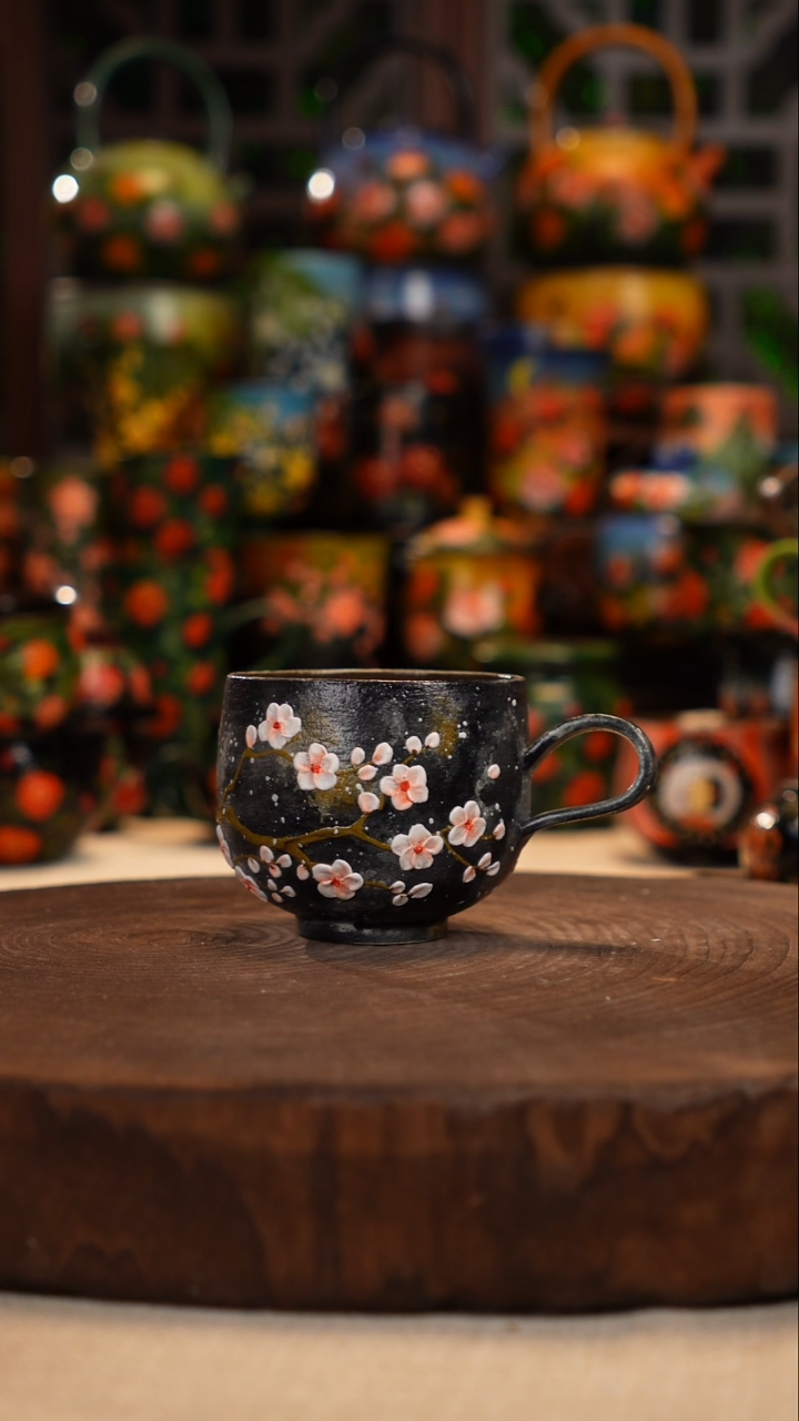 紫砂油画釉下彩手绘