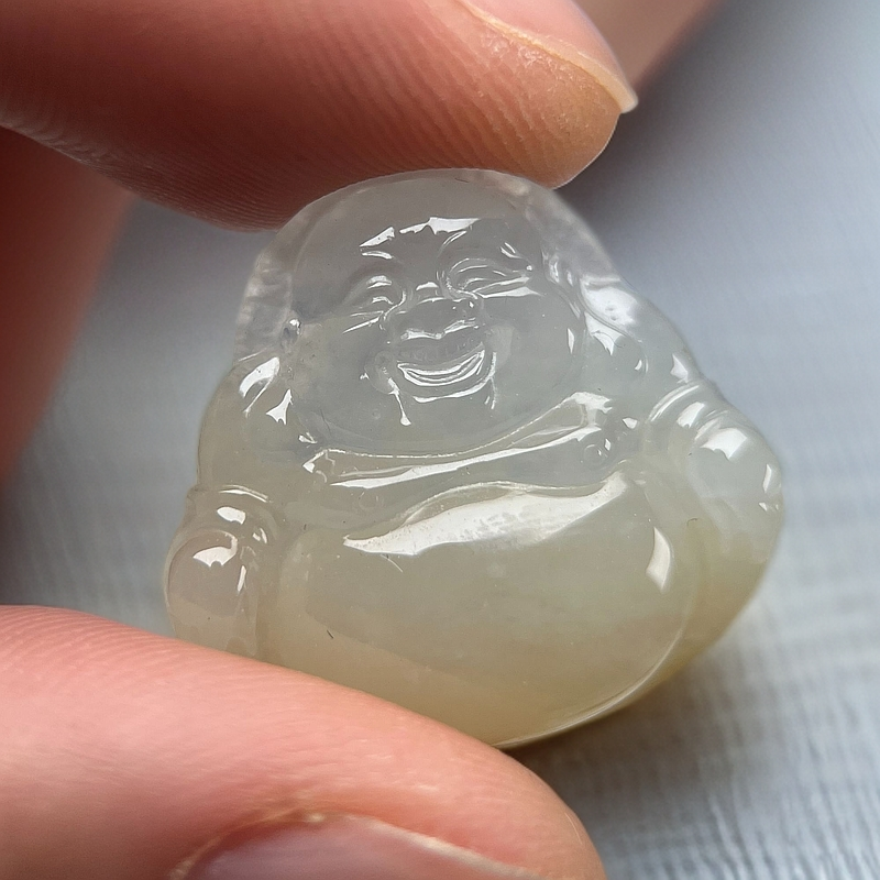 糯冰翡翠佛公女士吊坠