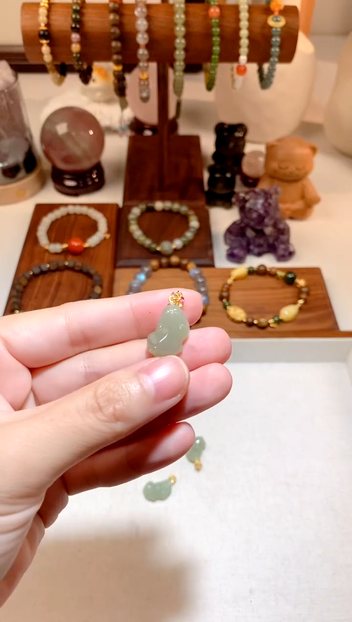 吊坠(不含链)银S925镶嵌和田玉晴水貔貅吊坠 多样性发一
