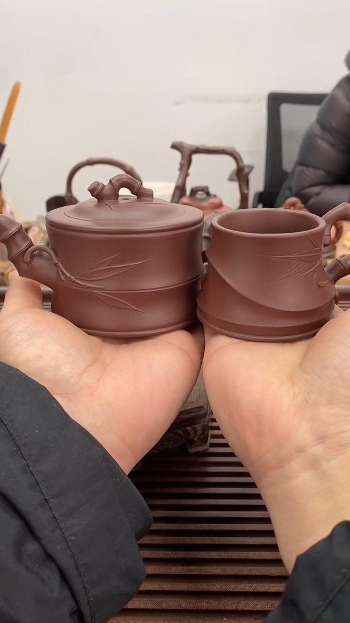 茶壶紫砂福利竹段一壶一杯